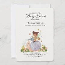 Convite de Chuvinha de Bebê Jardim com Aquarela Ca