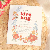 Convite de Chuvinha de Bebê Menina Bug do Amor com