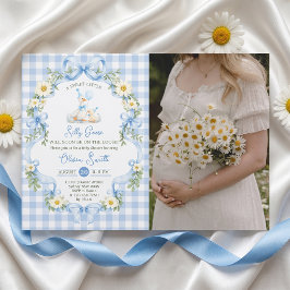 Convite de Chuvinha de Bebê Menino Laço Azul Silly
