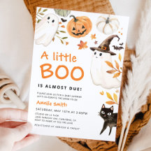 Convite de Chuvinha de Bebê no Halloween Little Bo