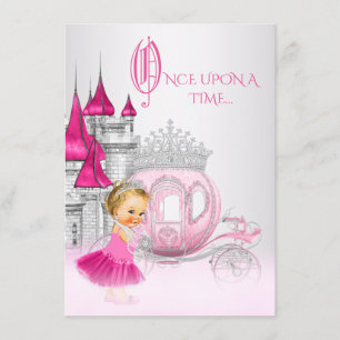 Convite De Cinderella princesa Aniversário uma vez