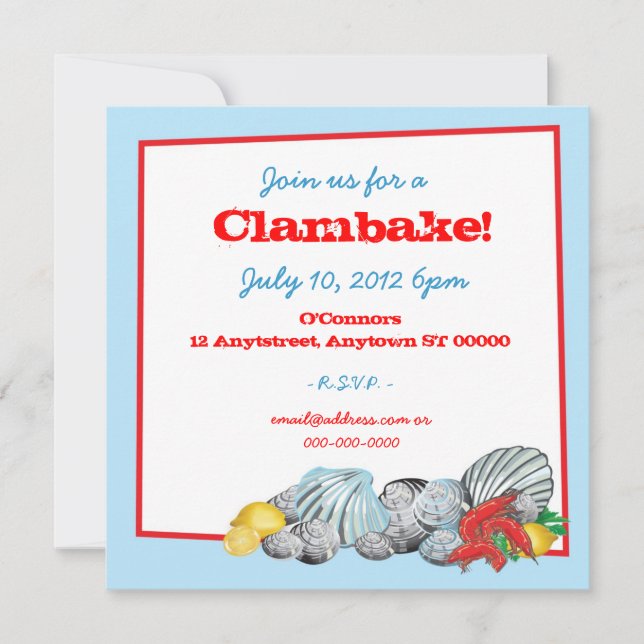 Convite de Clambake (Frente)