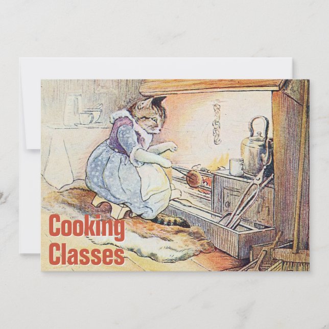 Convite de Classe de Cozinhar de Aquarela Vintage (Frente)