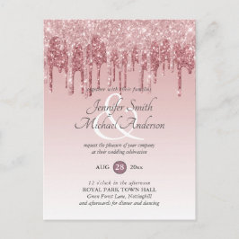 CONVITE DE COBERTURA Dourada GlITTER cor-de-rosa d