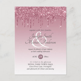 CONVITE DE COBERTURA Dourada GlITTER cor-de-rosa d
