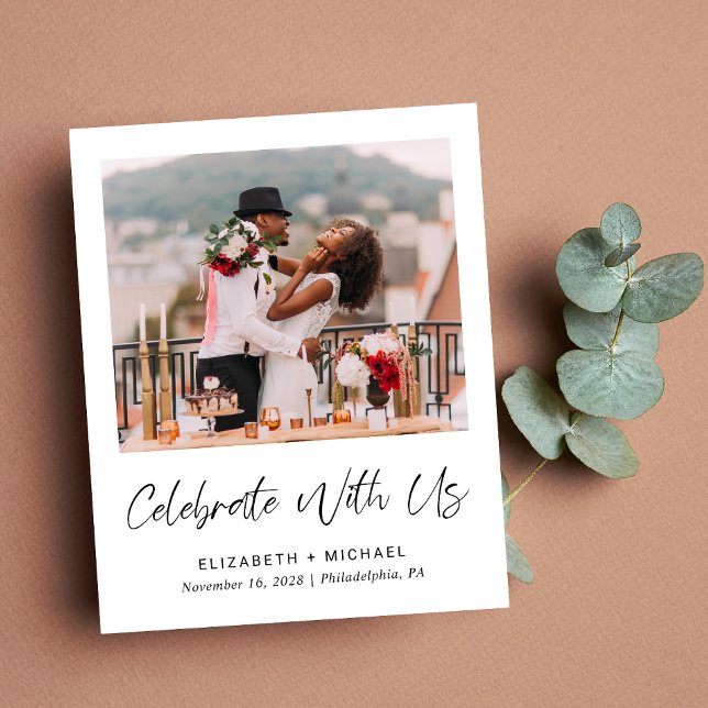 Convite de Código QR de Foto de Recepção de casame (You said "I do" in an intimate ceremony - now it's time to share your joy with those you hold dear)