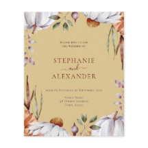 Convite de Código QR para Casamento Floral de Abób