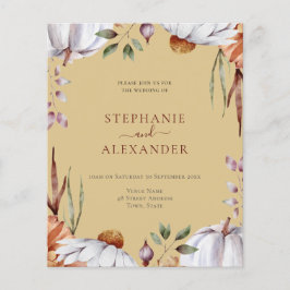 Convite de Código QR para Casamento Floral de Abób