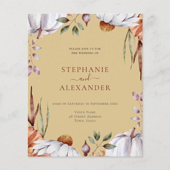 Convite de Código QR para Casamento Floral de Abób (Frente)