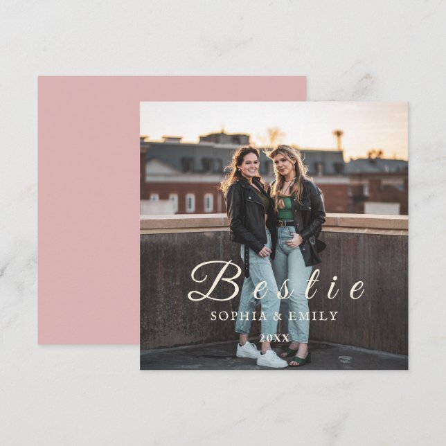 Convite de Colagem de Fotos da Melhor Amiga – Nome (Frente/Verso)