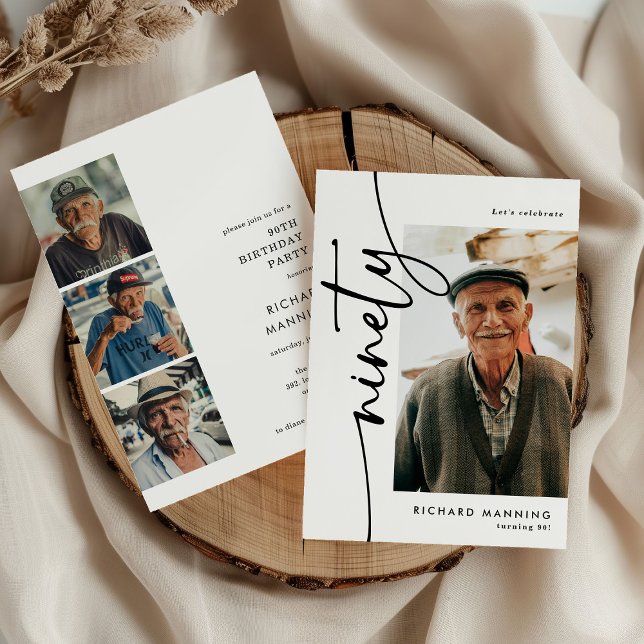 Convite de Colagem de Fotos Script Ninety 4 para A (Criador carregado)