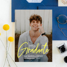 Convite de Coloração Editável de Graduação Palavra