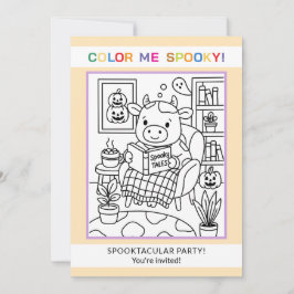 Convite de Colorir de Halloween para Adolescentes 