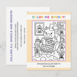 Convite de Colorir de Halloween para Adolescentes 