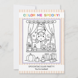 Convite de Colorir Halloween Morcego para Adolesce