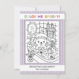 Convite de Colorir para Banho de Cachorro Fofo Per