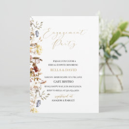 Convite de compromisso floral de flores silvestres