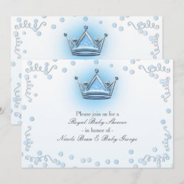 Convite de Confete de Festa Coroa Azul e Prata