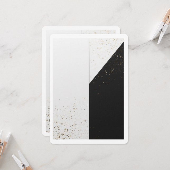 Convite de Confetes de Casamento Elegante Minimal  (Frente/Verso In Situ)