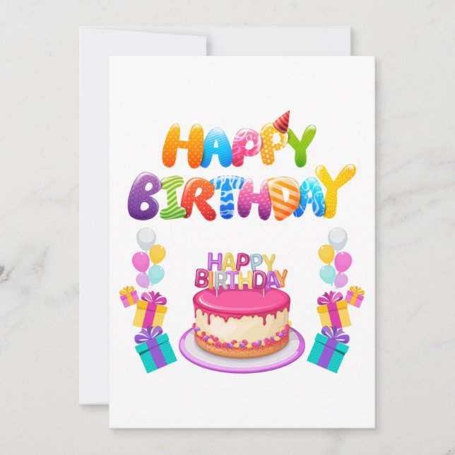 Convite de Confetes para Festa de Aniversário (Frente)