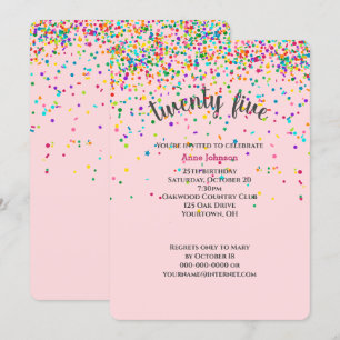 Convite de configuração de 25 Festa de aniversá