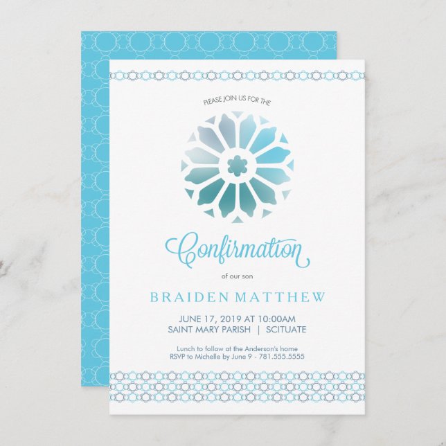 Convite de Confirmação, Convite de Confirmação de  (Frente/Verso)