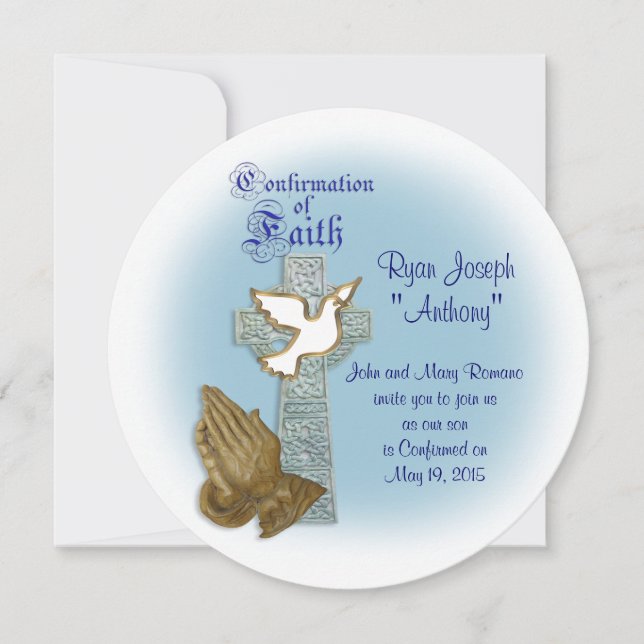 Convite de confirmação Cruz celta (Frente)
