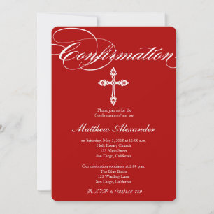 Convite de Confirmação Cruzada Elegante Moderno