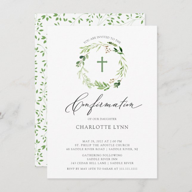 Convite de Confirmação de Folha Botânica (Frente/Verso)