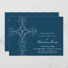 Convite de confirmação do garoto com Cross, Monogr