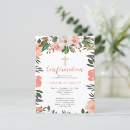 Convite de Confirmação Floral de na moda Watercolo