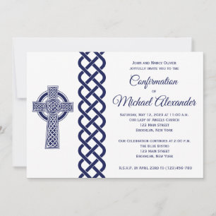 Convite de confirmação por cruz celta para rapazes