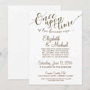 Convite de Conto de Fadas Era Uma Vez - Branco