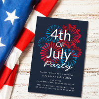 Convite de Cookout para Fireworks 4 de julho