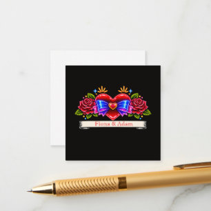 convite de coração em estilo de tatuagem neon Amor