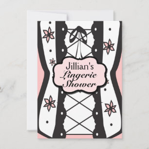 Convite de Corset Vintage para Festa de Lingerie