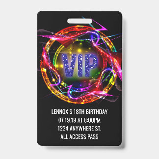 Convite de Crachá de Passagem VIP de Aniversário