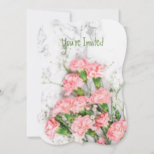Convite de Cravo de Jardim de Flores de Aniversári