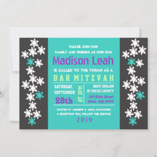 Convite de criação de Bar Bat Mitzvah
