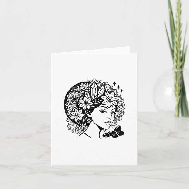 Convite de Cristal Floral Mandala Feminina Divina (Frente)