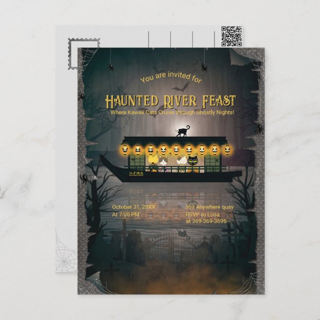 Convite de Cruzeiro de Gravidez Ghosted (Frente/Verso)