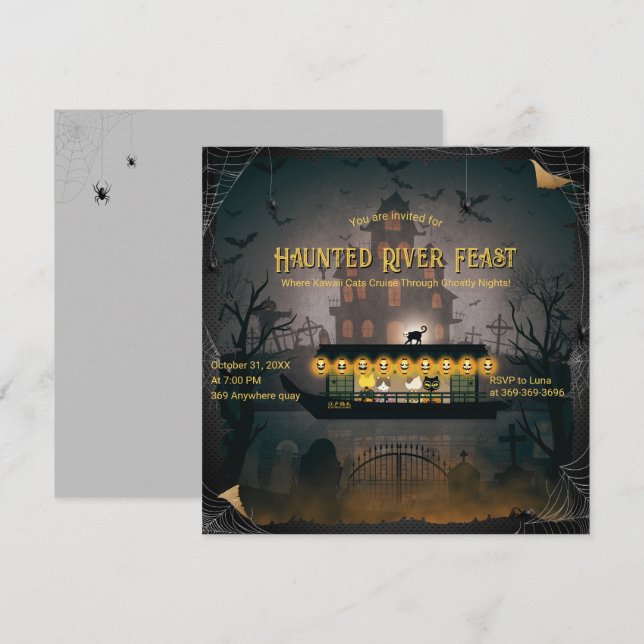 Convite de Cruzeiro de Gravidez Ghosted (Frente/Verso)