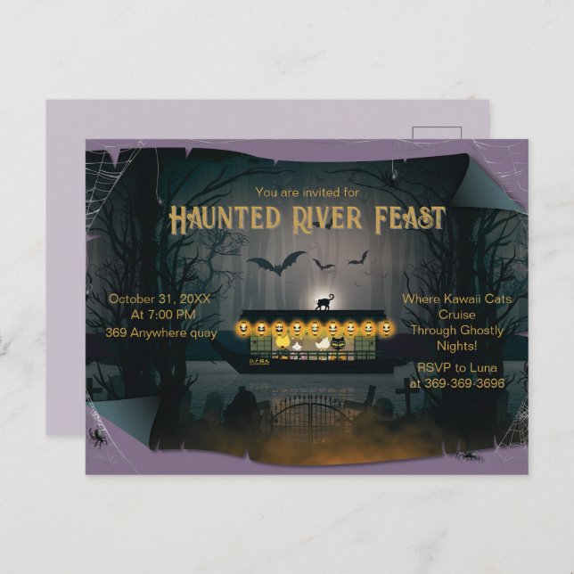 Convite de Cruzeiro de Gravidez Ghosted (Frente/Verso)