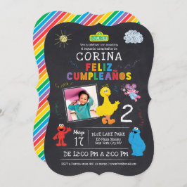 Convite de Cumpleaños de Plaza Sésamo