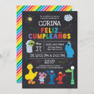 Convite de Cumpleaños de Plaza Sésamo