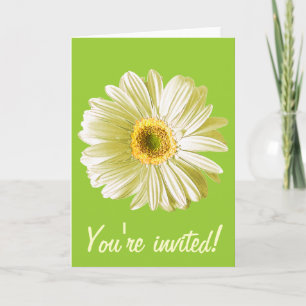 Convite De Daisy-Flower Branco Ou Personalizado