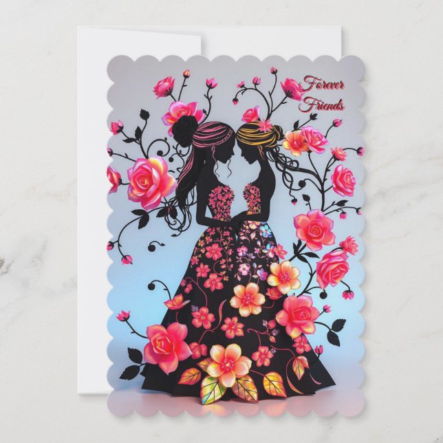 Convite de dama de honra, Amigas para Sempre (Frente)