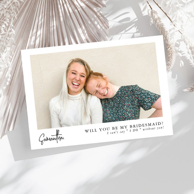 Convite de Dama de Honra com Foto em Script Minima (Criador carregado)