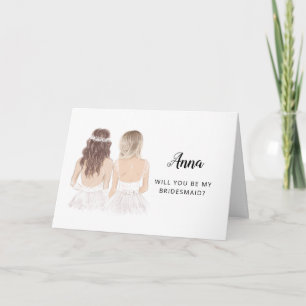 Convite de Dama de Honra em Cartão Dobrado