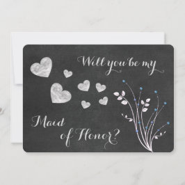 Convite de Dama de Honra Floral com Miçangas e Qua